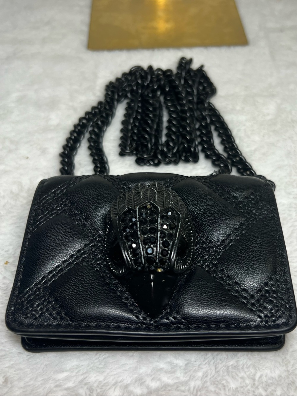 Kurt Gieger Black Micro Kensington with Large embellished Eagle Head Like New